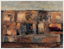 Architettura, 1990, olio su cartone, cm 32x25
