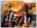 Campi ardenti, 1991, olio su tela, cm 150x130