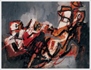 Corrida, 1991, olio su cartone, cm 40x36