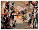 Dispositivo gioioso, 1992, olio su cartone, cm 51x36
