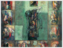 Atena e Medusa, 1996, olio su tela, cm 100x120