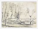 Paesaggio, 1944, matita su carta, cm 30x21
