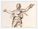 Bozzetto, 1973, carboncino seppia su carta, cm 20x29