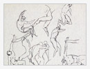 Figure, 1973, inchiostro su carta, cm 20x29
