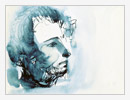 Puškin, 1980, inchiostro acquarellato su carta, cm 13x16