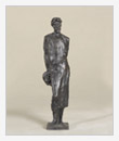 Čechov in piedi con cappello in mano, 1960, cm 9x7x35