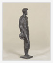 Čechov in piedi con cappello in mano, 1960, cm 9x7x35