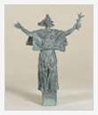 Figura commemorativa, bronzo, cm 24x8x30
