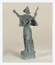 Figura commemorativa, bronzo, cm 24x8x30