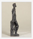 Čechov in piedi appoggiato, 1962, bronzo, cm 18x26x50