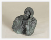 II musicista R. M. Glier, 1960, bronzo, cm 20x12x18, originale in gesso intonacato