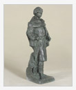 Assedio,1957, bronzo, cm 16x14x40, originale in gesso intonacato