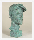 Ritratto di Čechov, 1968, bronzo, originale in gesso, cm 9x11x20