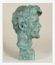 Ritratto di Čechov, 1968, bronzo, originale in gesso, cm 9x11x20