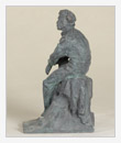 Puškin seduto, 1959, bronzo, cm 13x19x34