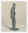 Čechov in piedi, appoggiato, 1965, bronzo, cm 31x11x13