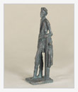 Čechov in piedi, appoggiato, 1965, bronzo, cm 31x11x13