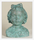 Ritratto della figlia, bronzo, cm 22x18x30, originale in gesso intonacato