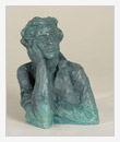 Puškin, 1989, bronzo, cm 16x12x22