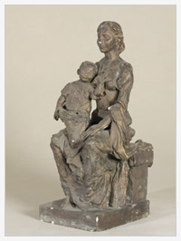 Pace, 1977, bronzo, cm 17x19x44, originale in gesso intonacato