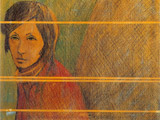 Finestra con figura in rosso